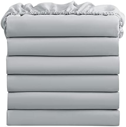 FreshCulture Full Fitted Sheets, Bulk Pack of 6, Deep Pocket, Soft Microfiber by FreshCulture