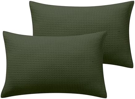 100% Cotton Waffle Pillow Shams King Size Set of 2 - Image 5
