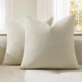 MIULEE Cream Chenille Couch Throw Pillow Covers by MIULEE