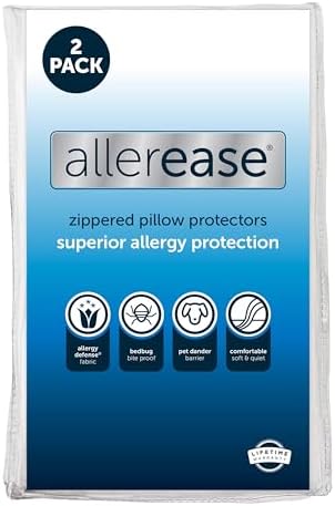 AllerEase Allergy Pillow Protector, Standard/Queen by AllerEase