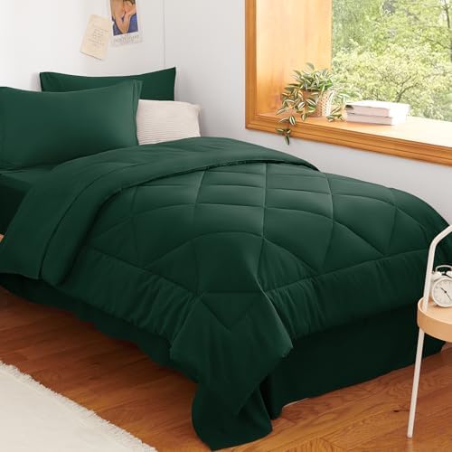 CozyLux Twin XL Comforter Set 68"x88" Emerald Green by CozyLux