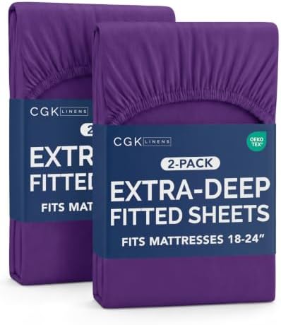 CGK Linens 2 Pack Extra Deep Full Fitted Sheets by CGKUnlimited