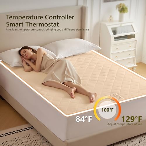Heated Diamond Quilted Mattress Pad, Full Size, Soft Bed Warmer, 10 Heat - Image 3