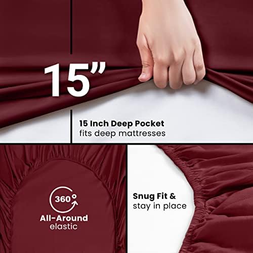 King Fitted Sheet, Ultra Soft Fits Up to 15 Inch Deep Pocket - Image 3