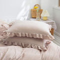 King Pillowcases Taupe Pillow Shams Cute Pillow Cover Tan Ruffle Set of 2 by Merryword