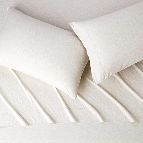 Amazon Basics 4-Piece Soft, Breathable 100% Cotton Jersey Knit Bed Sheet Set - Image 3