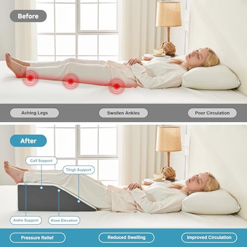 Yojoker Leg Elevation Pillows for Swelling, Memory Foam Wedge Pillow for Legs - Image 3