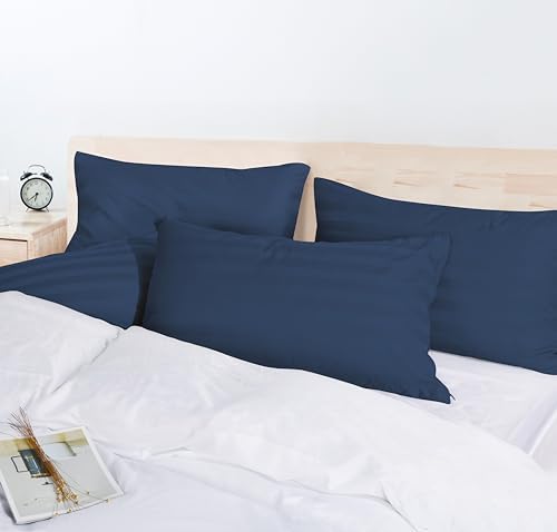100% Egyptian Cotton Pillow Protectors Set of 2, 600 Thread Count King Size Bed - Image 5