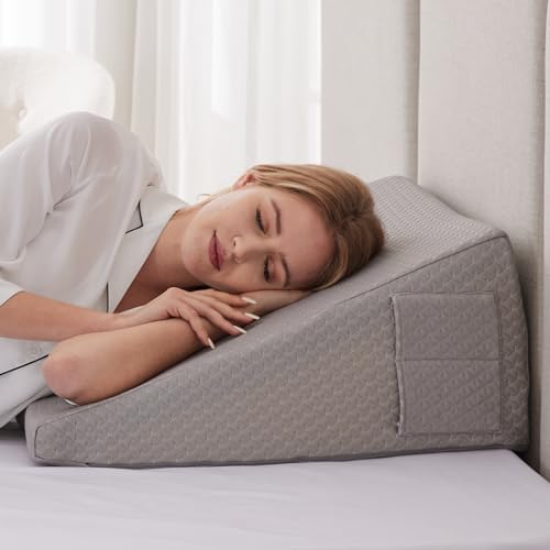 Ruqmuis Wedge Pillow for Sleeping, Triangle Incline Wedge for Acid Reflux by Ruqmuis