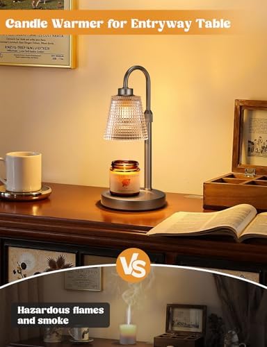 Gray Candle Warmer Lamp with Timer, Dimmable Candle Warmer for Jar Candles, Height Adjustable Wax Melts Warmer, Birthday Gifts for Women Mom, House Warming Gifts New Home Decor - Image 5