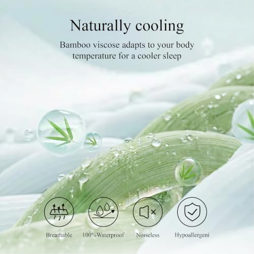 Queen Size Waterproof Mattress Protector Noiseless Bamboo Viscose - Image 3