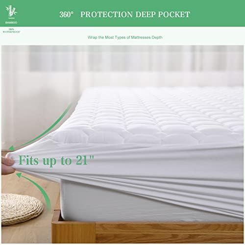 UNILIBRA King Mattress Protector Waterproof Rayon from Bamboo, Deep Pocket - Image 5