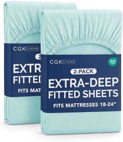 CGK Linens 2 Pack Extra Deep King Fitted Sheets by CGKUnlimited