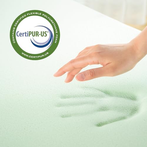 ZINUS 2 Inch Green Tea Memory Foam Mattress Topper, Pressure-Relieving Layer - Image 2