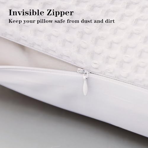 100% Cotton Waffle Weave Throw Pillow Covers Set of 2 - Image 4