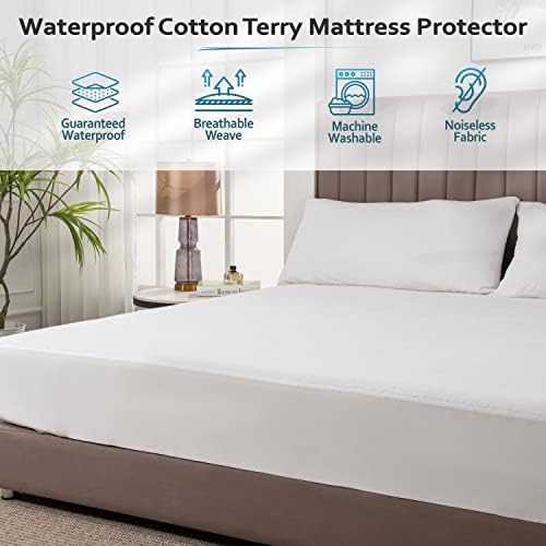 PlushDeluxe Twin Cotton Mattress Protector – Waterproof Cover - Image 2
