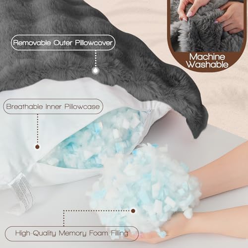 YZ HOME Faux Fur Fluffy Body Pillow - Image 4