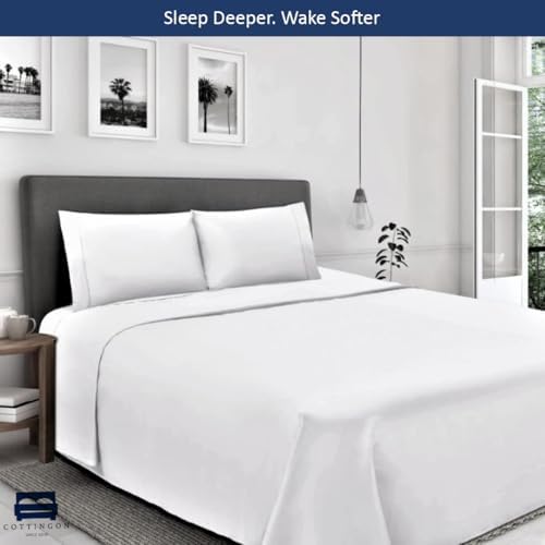 Cottingon 5 PC Split King Sheets Fits 16" Deep, Egyptian Cotton - Image 6