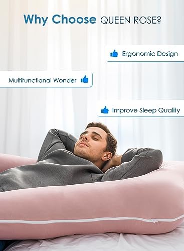 QUEEN ROSE Pregnancy Pillows for Sleeping, Cooling U Shaped Body Pillow - Image 6