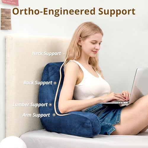 Sasttie Reading Pillow for Bed, Back Pillow for Sitting Up - Image 2