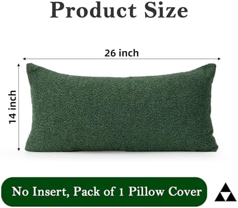 JoraLion 14x26 inch Boucle Lumbar Pillow Cover, Forest Elf Woven Texture - Image 4