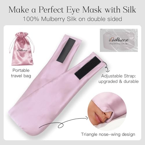100% Natural Silk Eye Mask for Women Men, Soft Pressureless Cooling Blackout - Image 6