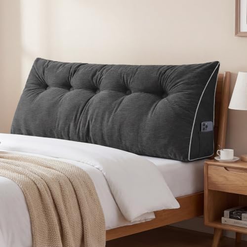 Sasttie Headboard Pillow Full, Wedge Pillow Headboard, Dark Grey by SASTTIE