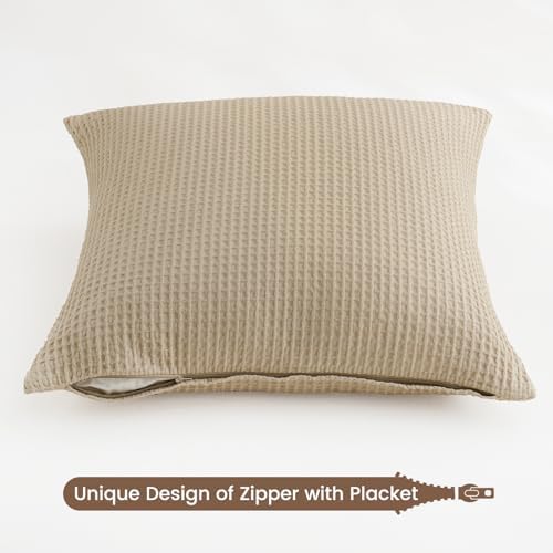 PHF 100% Cotton Waffle Weave Throw Pillow Cover, No Insert, 2 Pack Elegant Home - Image 5