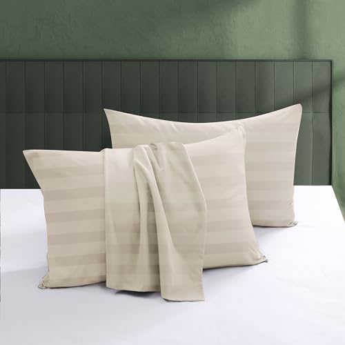 100% Egyptian Cotton Pillow Protectors Set of 2 Queen Size by ShunjieHome