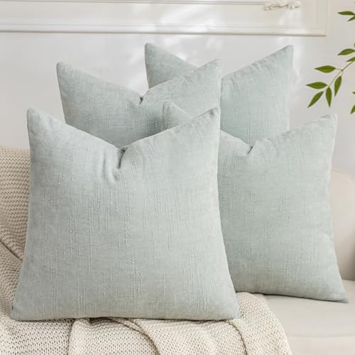 Set of 4 Soft Textured Decorative Throw Pillow Covers 16x16 Inch Cozy Farmhouse by Cozoomy