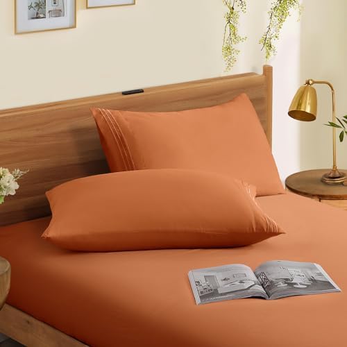 Horbaunal Microfiber Pillowcases Queen Size, Caramel Pumpkin, 2 Pack - Image 3