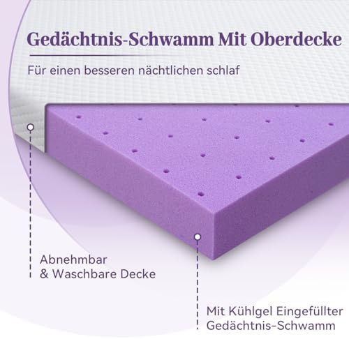 SINWEEK 3 Inch Gel Memory Foam Mattress Topper Queen Size, Ventilated High - Image 6