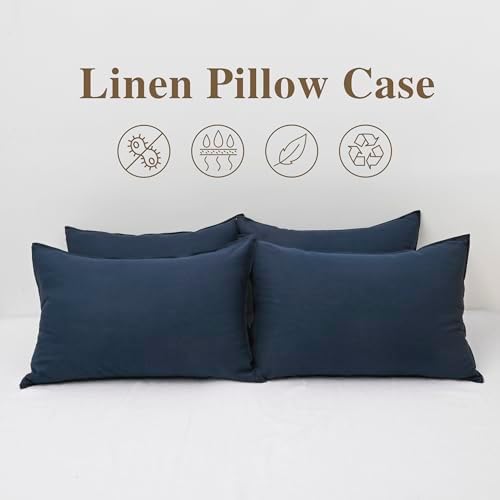 CHUFFED Linen Pillowcases 2 Pack 100% Linen Standard Pillow Cases, Breathable - Image 6