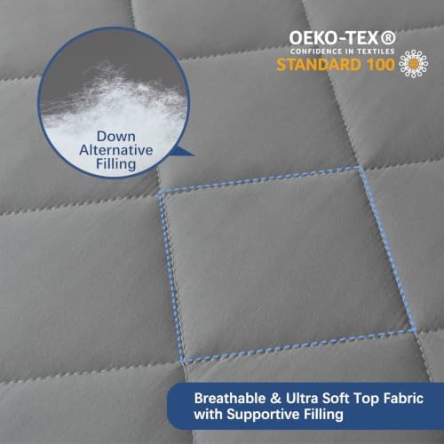 Queen Mattress Topper Pad Protector Waterproof, Mattress Cover Queen Size - Image 2