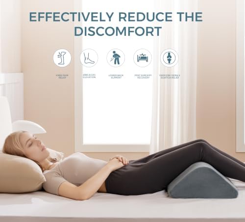 Knee Wedge Pillow 6.3'' for Post-Surgery Recovery-Leg Elevation Support for - Image 5