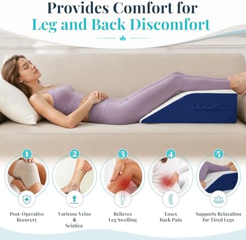 Yojoker Leg Elevation Pillow Blood Circulation, Memory Foam Wedge Pillow - Image 4