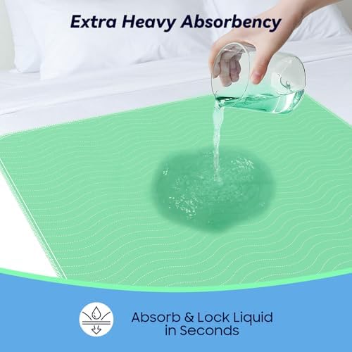 Fygrip 4 Pack 36” x 36” Extra Heavy Absorbency Washable Underpads Bed Pads - Image 3