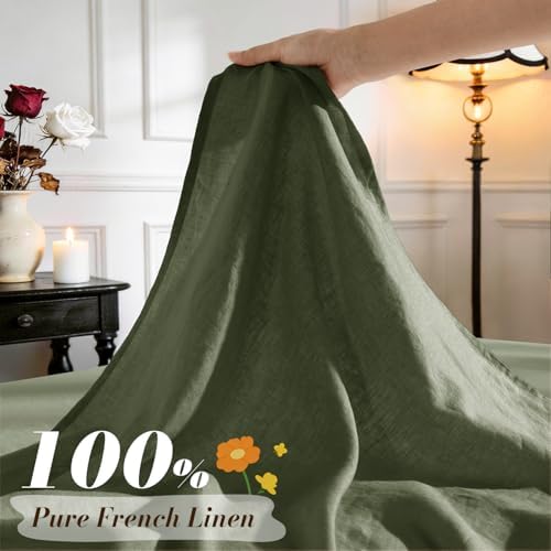 SONORO KATE 100% French Linen King Size Sheets Set, Natural Flax Bedding - Image 2