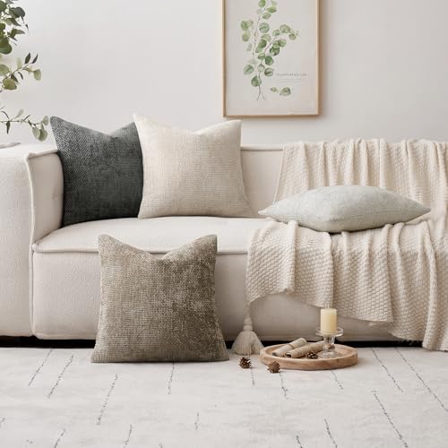 MIULEE Decorative Couch Throw Pillow Covers 20x20 Inch Grey-White 2 Pack - Image 2