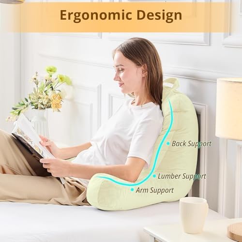 Sasttie Reading Pillow for Bed, Back Pillow for Sitting Up - Image 5