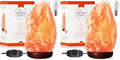 The Body Source Himalayan Salt Lamp 10-12 Inches (11-15lb) | Includes Dimmer Switch | Natural Salt Rock Lamp with Handcrafted Wooden Base & Night Light (Bulb Replacement) (Pack of 2) by TheBodySource