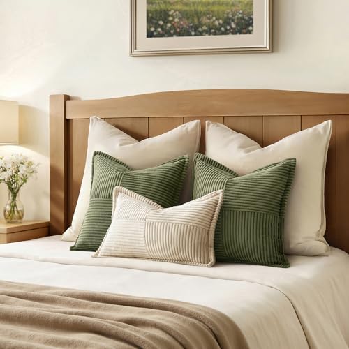 MIULEE Decorative Lumbar Throw Pillow Covers 12x20 Inch Beige 2 Pack - Image 6