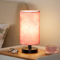 Fenmzee Small Table Lamps(Pink Shade - Black Base, 9" Inline Control) by Fenmzeelighting