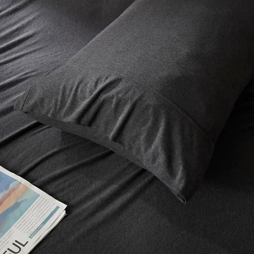 H HOUSEHOLD 100% Jersey Knit Cotton King Size Pillowcases Set of 2, Super Soft - Image 4
