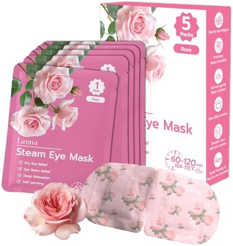LANNA Heated Steam Eye Mask, Disposable 120 Minutes, Rose Scent - Image 2
