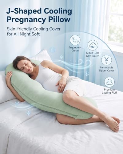 YZ HOME Cooling J Shaped Pregnancy Pillow, Removable Cover - Image 2