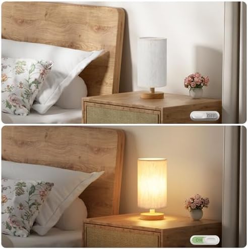 Fenmzee 9" Small Table Lamp for Bedroom - Inline Control with 3000K Bulb - Image 4