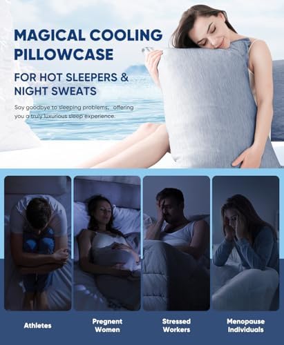 LUXEAR Cooling Pillow Cases for Hot Sleepers, Queen Size - Image 6