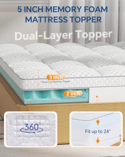 BEDELITE Dual Layer Queen Size Memory Foam Mattress Topper - Image 6