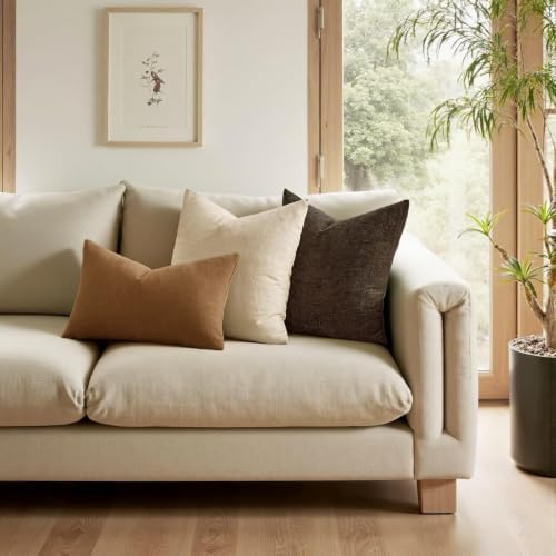 MIULEE Bronze Chenille Couch Lumbar Throw Pillow Covers - Image 3